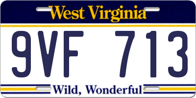 WV license plate 9VF713