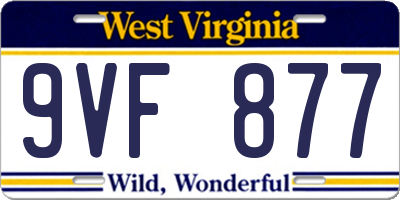 WV license plate 9VF877