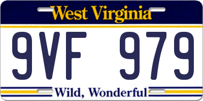 WV license plate 9VF979