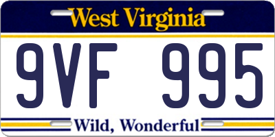 WV license plate 9VF995