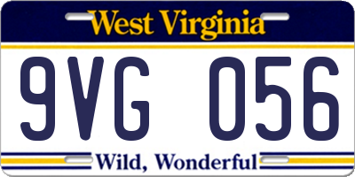 WV license plate 9VG056