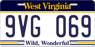 WV license plate 9VG069