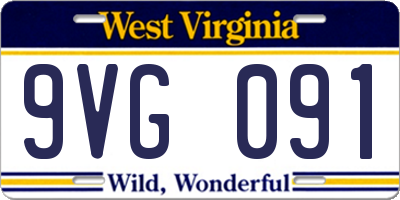 WV license plate 9VG091