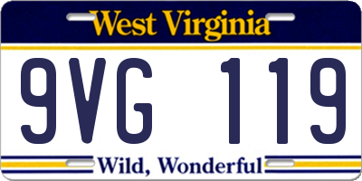 WV license plate 9VG119