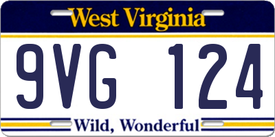 WV license plate 9VG124