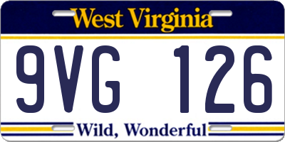 WV license plate 9VG126