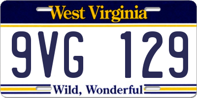 WV license plate 9VG129
