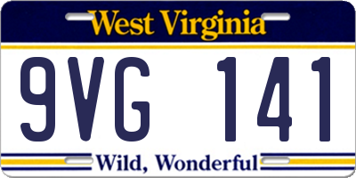WV license plate 9VG141