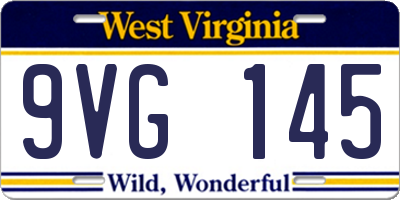 WV license plate 9VG145