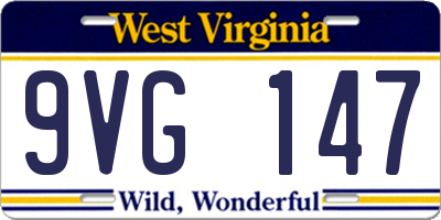 WV license plate 9VG147