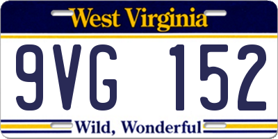 WV license plate 9VG152