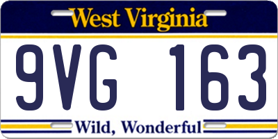 WV license plate 9VG163