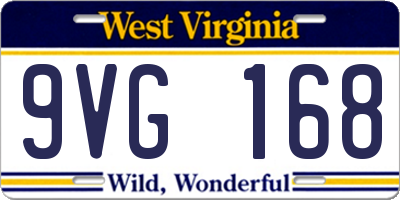 WV license plate 9VG168