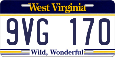 WV license plate 9VG170