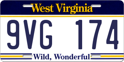 WV license plate 9VG174