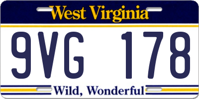 WV license plate 9VG178