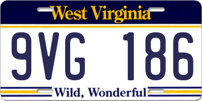 WV license plate 9VG186