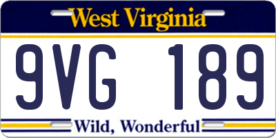 WV license plate 9VG189