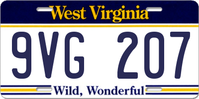 WV license plate 9VG207