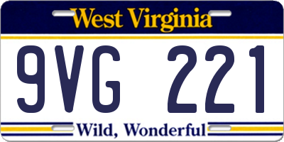 WV license plate 9VG221