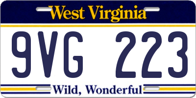 WV license plate 9VG223