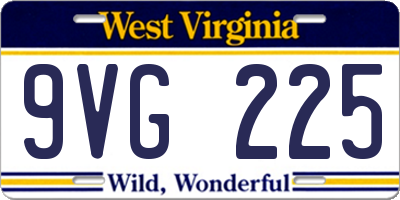 WV license plate 9VG225