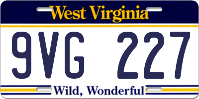 WV license plate 9VG227