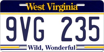 WV license plate 9VG235