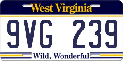 WV license plate 9VG239
