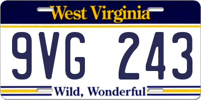 WV license plate 9VG243