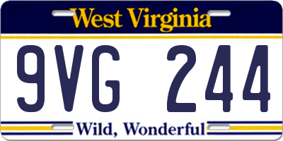 WV license plate 9VG244