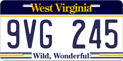 WV license plate 9VG245