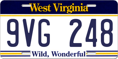 WV license plate 9VG248