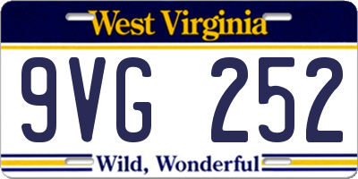 WV license plate 9VG252