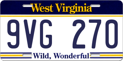 WV license plate 9VG270