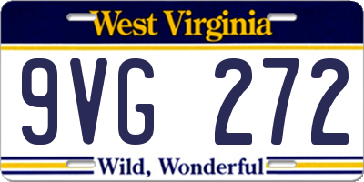 WV license plate 9VG272