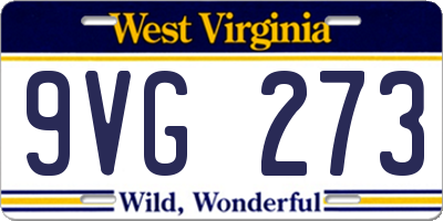 WV license plate 9VG273