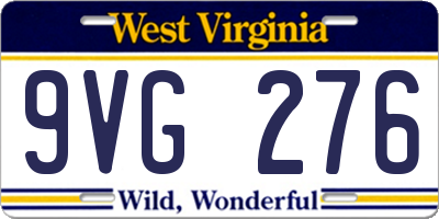 WV license plate 9VG276