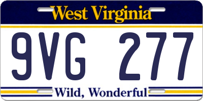 WV license plate 9VG277