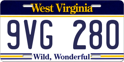 WV license plate 9VG280
