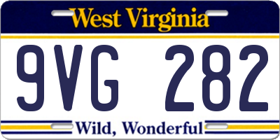 WV license plate 9VG282