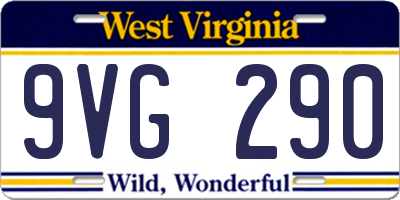 WV license plate 9VG290