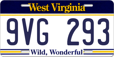 WV license plate 9VG293