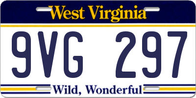 WV license plate 9VG297