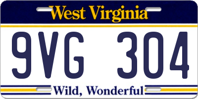 WV license plate 9VG304