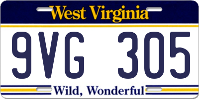 WV license plate 9VG305