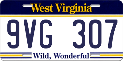 WV license plate 9VG307