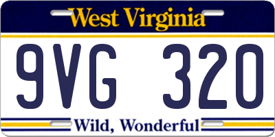 WV license plate 9VG320