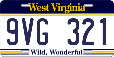 WV license plate 9VG321