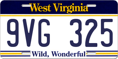 WV license plate 9VG325